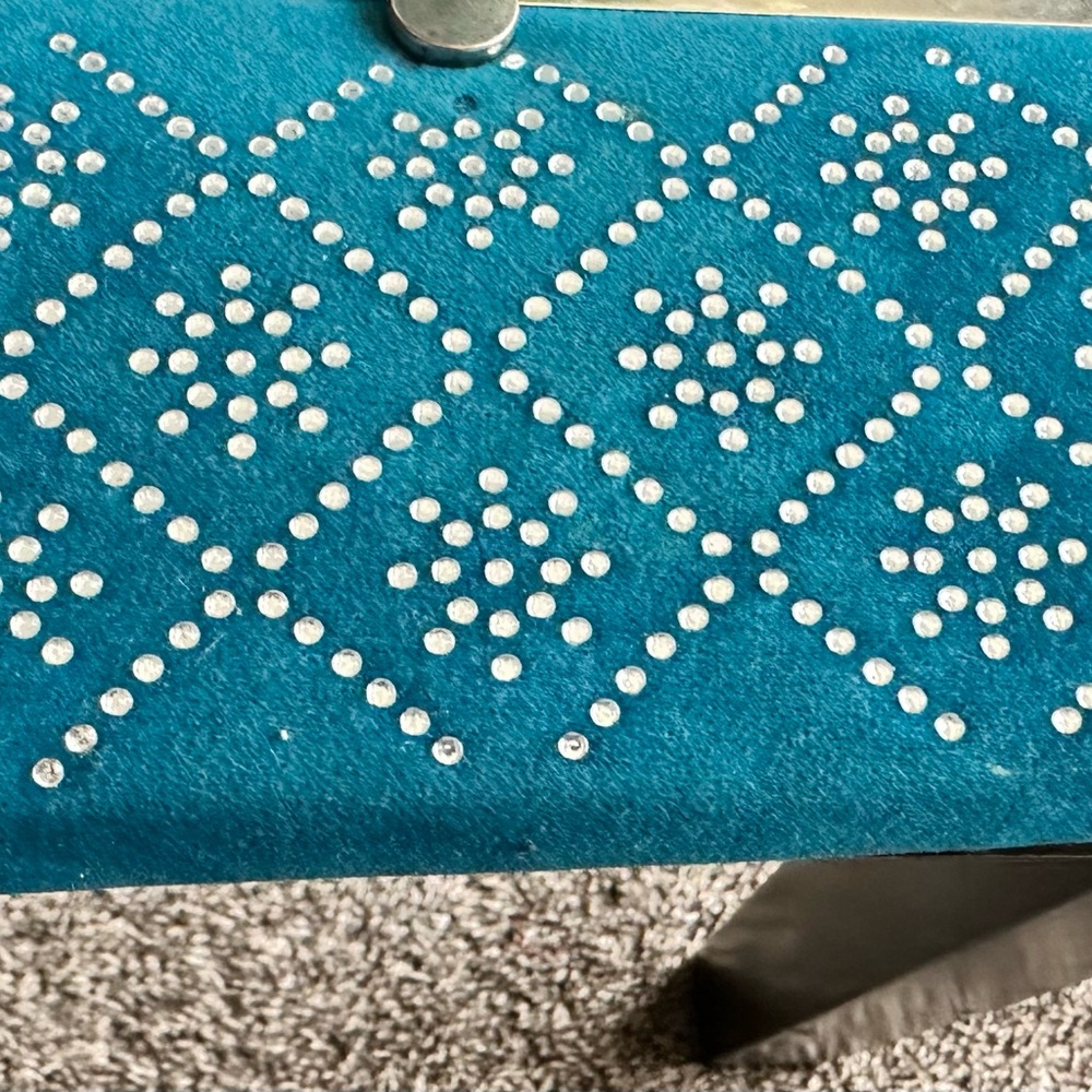 Teal and Silver Patterned Home Accent